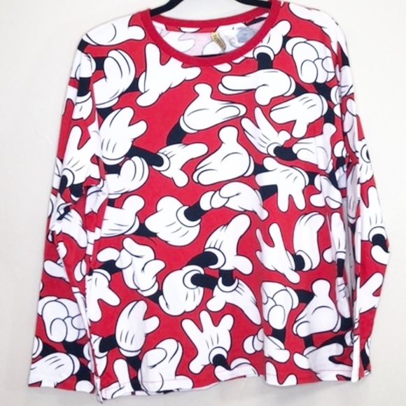 Disney x H&M Collab Mickey Hands Long Sleeve Tee - Picture 1 of 4
